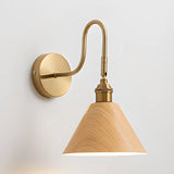 Classic Gold and Dark Wood Bedroom Vanity Wall Light  Image - 8