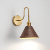 Classic Gold and Dark Wood Bedroom Vanity Wall Light  Image - 9