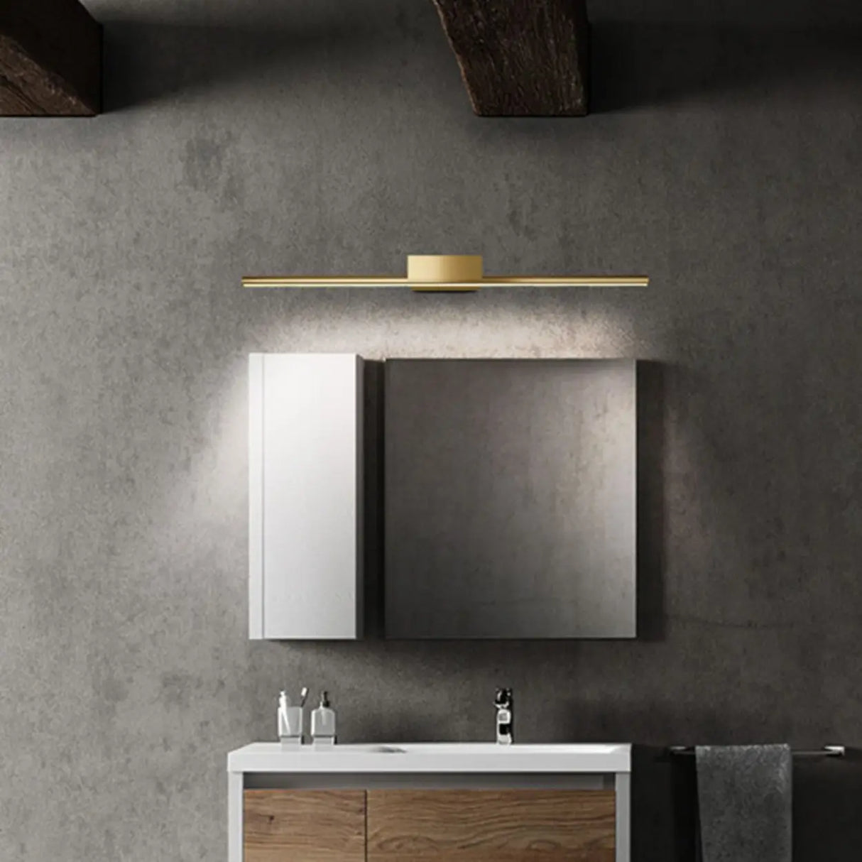 Classic Gold Linear LED Bathroom Mirror Vanity Light Image - 4