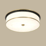 Classic Gold Round Drum Flush Mount Light Dining Room Image - 14