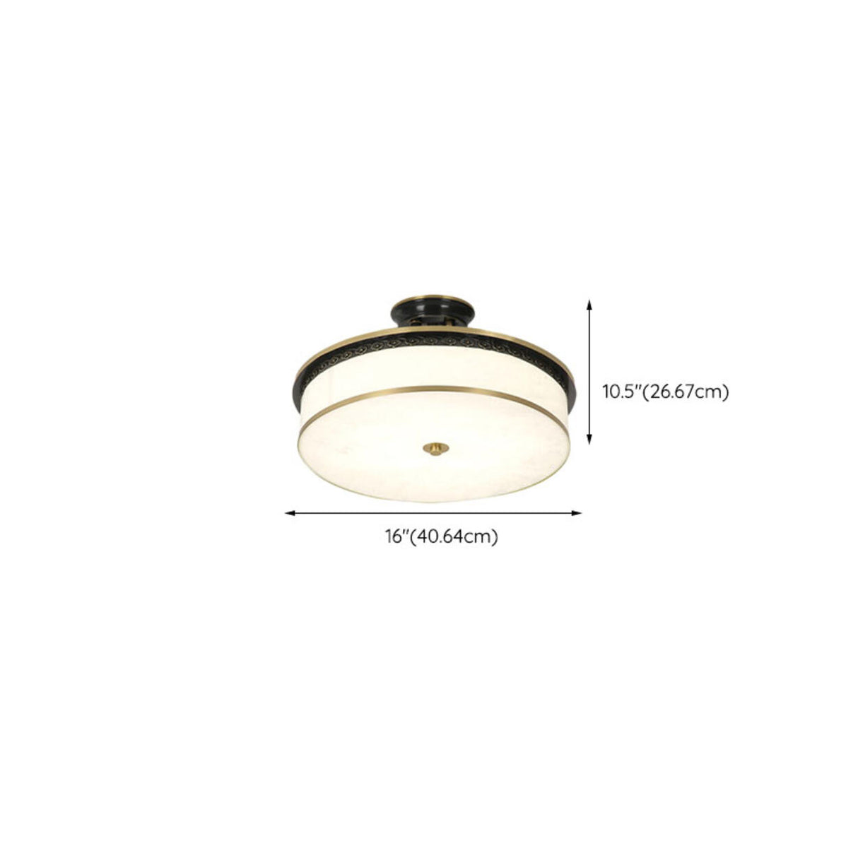 Classic Gold Round Drum Flush Mount Light Dining Room 