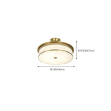 Classic Gold Round Drum Flush Mount Light Dining Room Image - 36