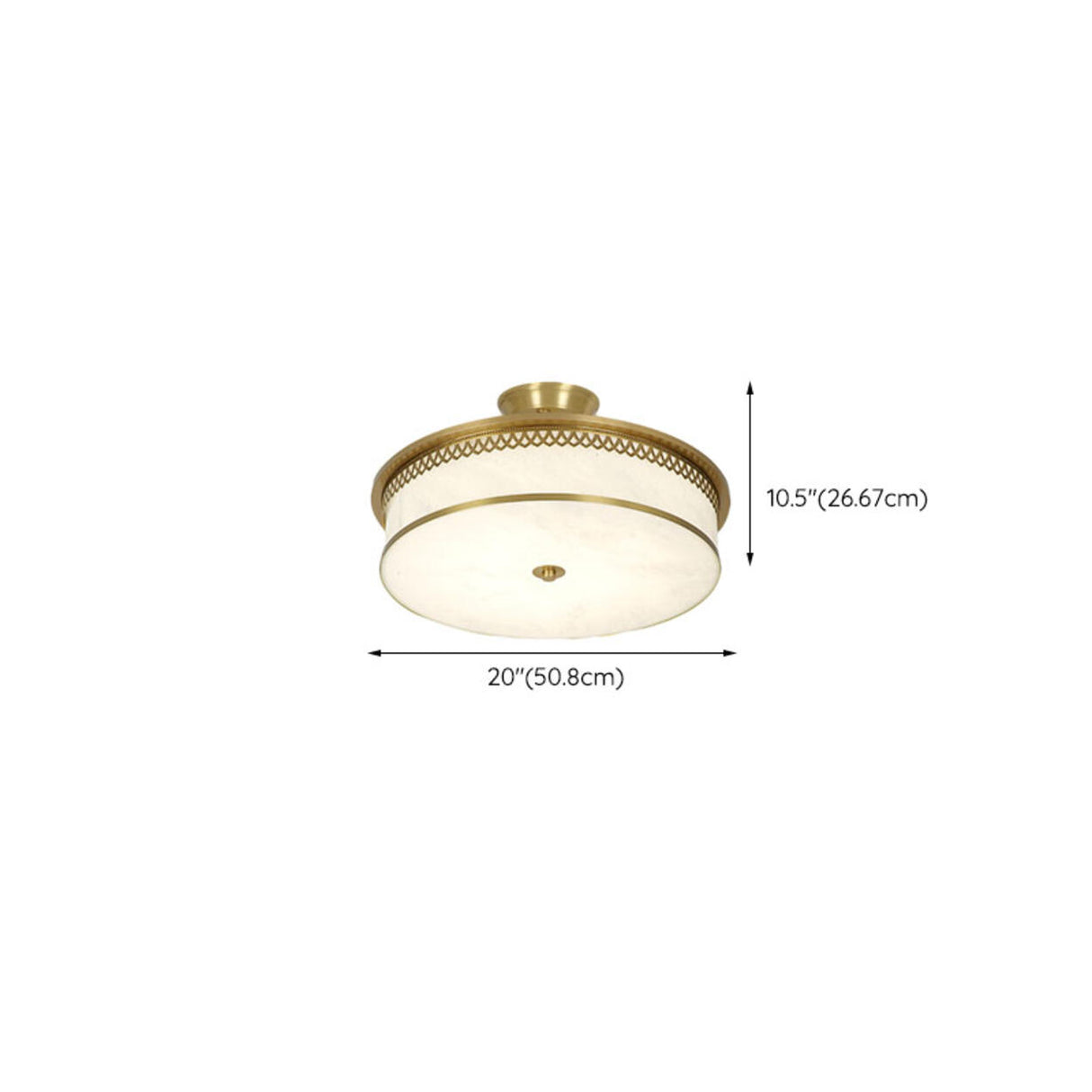 Classic Gold Round Drum Flush Mount Light Dining Room Image - 38