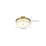 Classic Gold Round Drum Flush Mount Light Dining Room Image - 38