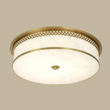 Classic Gold Round Drum Flush Mount Light Dining Room Image - 9