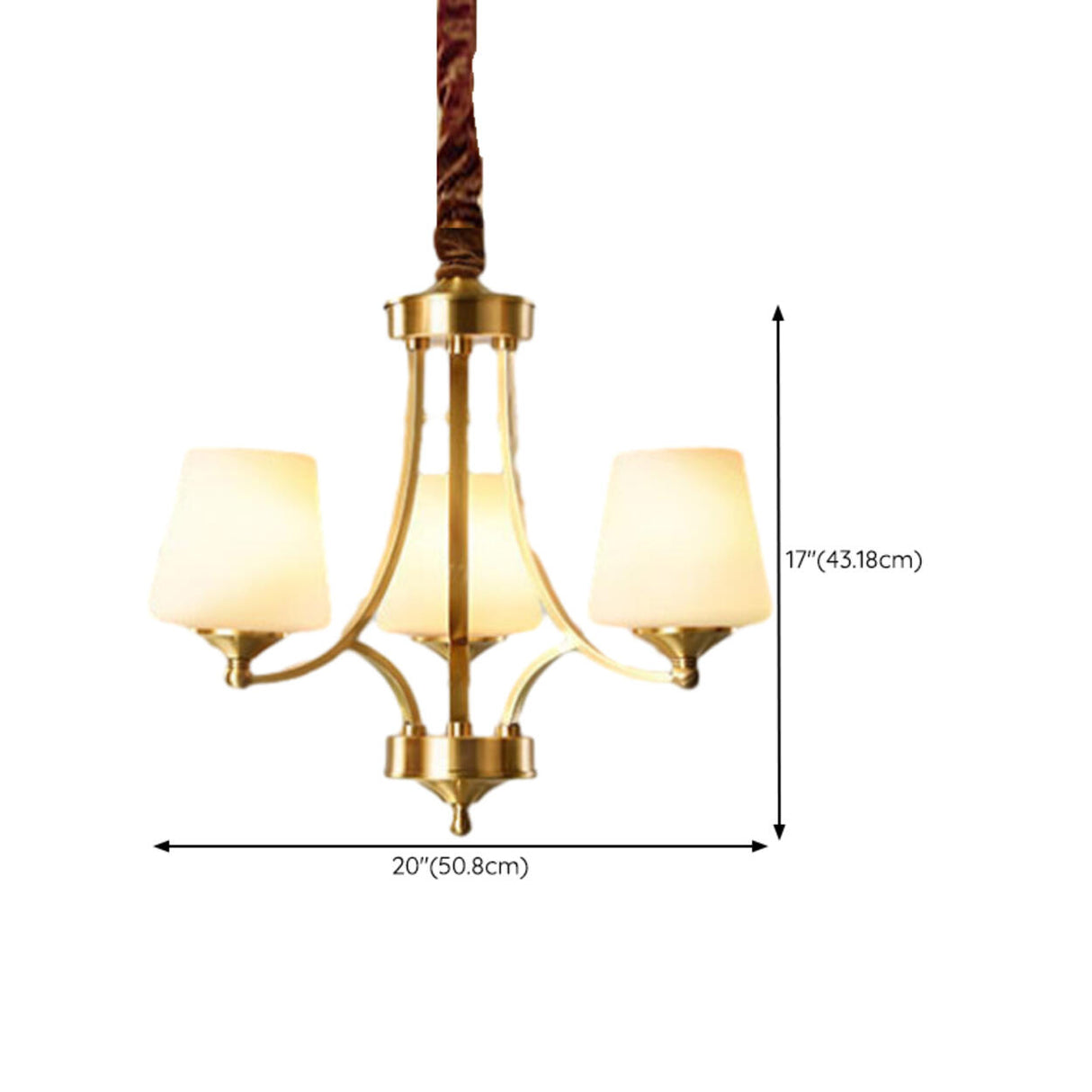 Classic Gold Six-Light White Glass Chandelier Image - 14