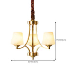 Classic Gold Six-Light White Glass Chandelier Image - 14