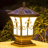 Classic Gold Solar-Powered Outdoor Garden Lantern Lamp Image - 1