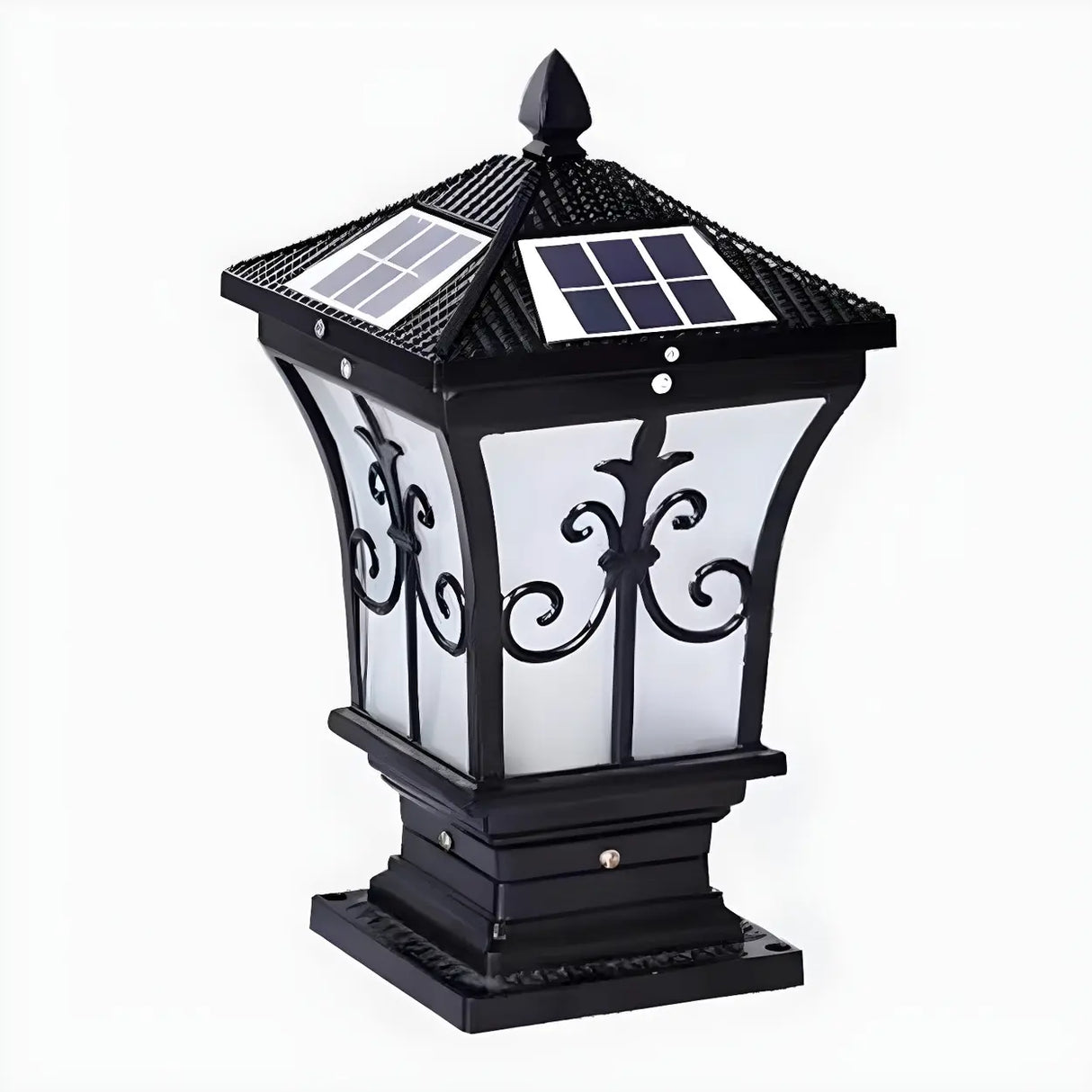 Classic Gold Solar-Powered Outdoor Garden Lantern Lamp Image - 3