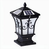 Classic Gold Solar-Powered Outdoor Garden Lantern Lamp Image - 3