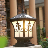 Classic Gold Solar-Powered Outdoor Garden Lantern Lamp Image - 8