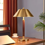 Classic Golden Cone Shade Metal Bedroom Table Lamp Image - 12