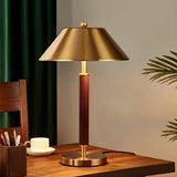 Classic Golden Cone Shade Metal Bedroom Table Lamp Image - 13