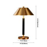 Classic Golden Cone Shade Metal Bedroom Table Lamp #size