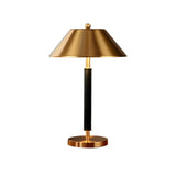 Classic Golden Cone Shade Metal Bedroom Table Lamp Image - 5