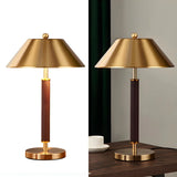 Classic Golden Cone Shade Metal Bedroom Table Lamp Image - 7