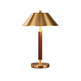 Classic Golden Cone Shade Metal Bedroom Table Lamp Image - 8