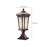 Classic Hexagonal Lantern Metal Post Outdoor Table Lamp #size