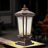 Classic Hexagonal Lantern Metal Post Outdoor Table Lamp Image - 3