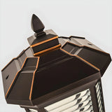 Classic Hexagonal Lantern Metal Post Outdoor Table Lamp Image - 4