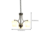 Classic Iron White Glass Chandelier Adjustable Height Image - 24