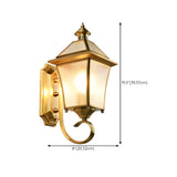 Classic Lantern Gold Glass External LED Wall Lamp Image - 23