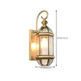 Classic Lantern Gold Glass External LED Wall Lamp Image - 24