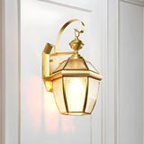 Classic Lantern Gold Glass External LED Wall Lamp Image - 5