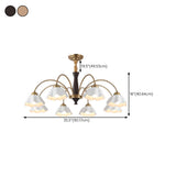 Classic Metal Chain Ceramic White Floral Chandelier Image - 23