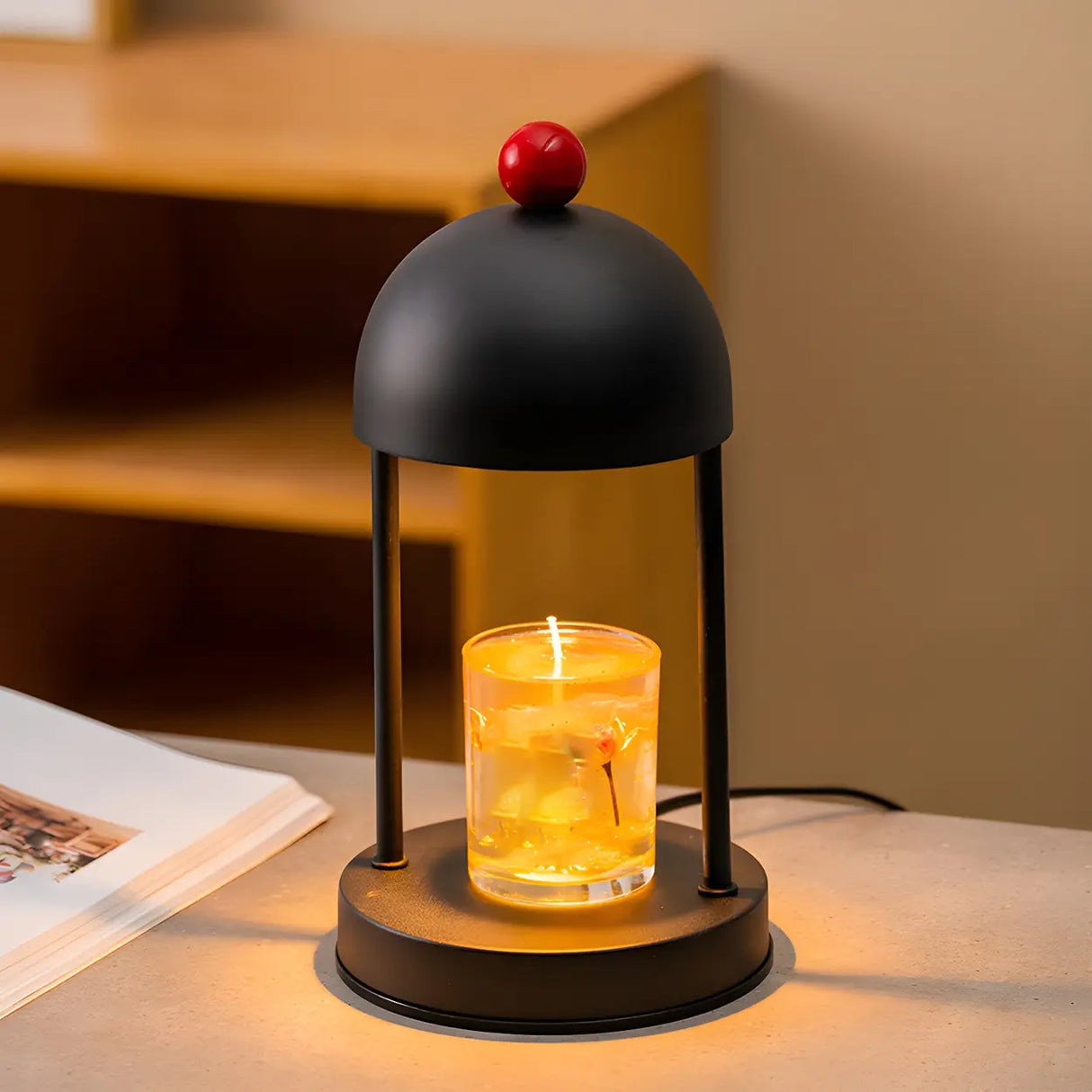 Classic Metal Dome Candle Warmer Decor Table Lamp Image - 4