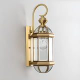 Classic Metal Lantern Clear Glass Wall Light Black Image - 12