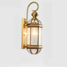 Classic Metal Lantern Clear Glass Wall Light Black Image - 3