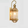 Classic Metal Lantern Clear Glass Wall Light Black Image - 5