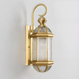 Classic Metal Lantern Clear Glass Wall Light Black Image - 8