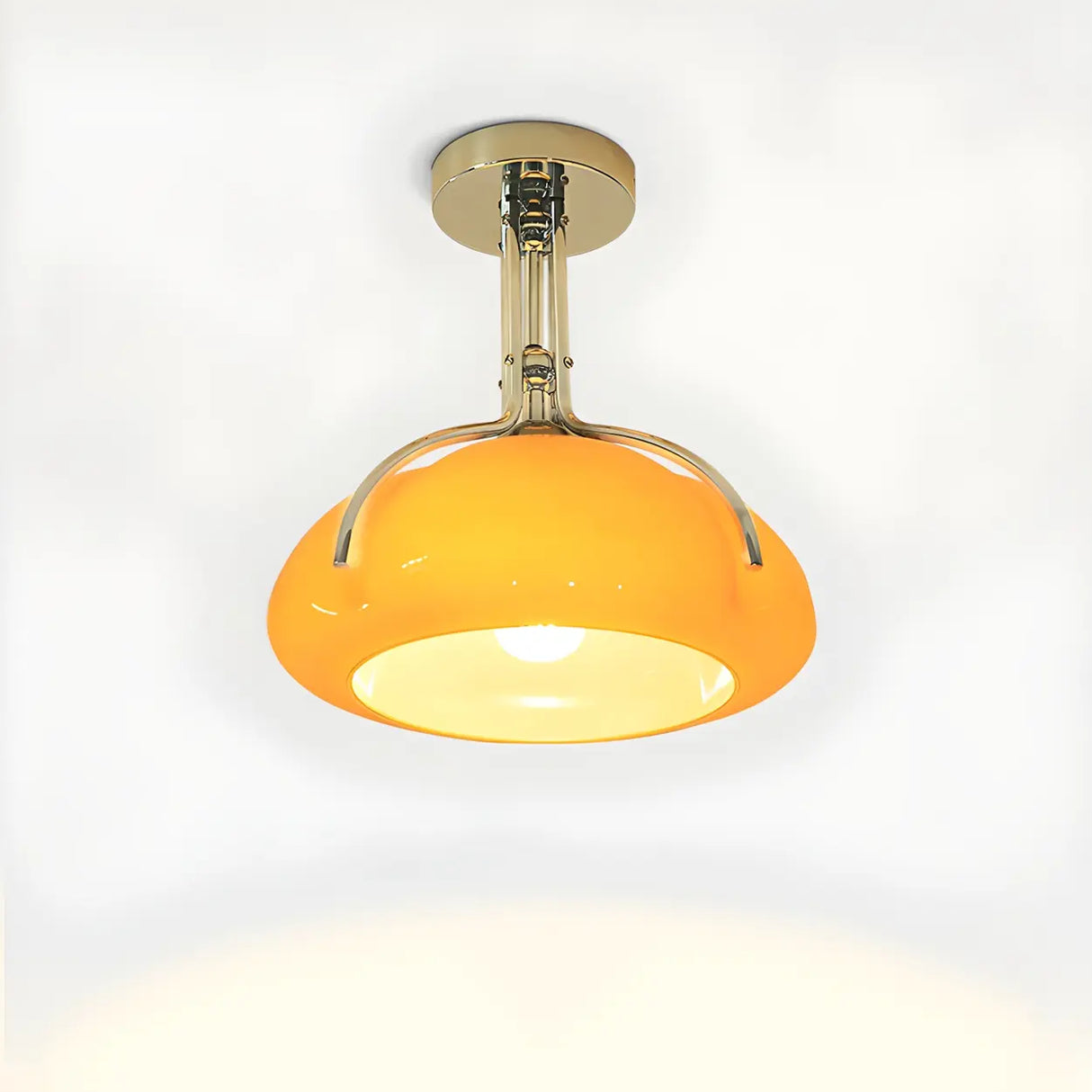 Classic Mini Orange Dome Glass Semi-Flush Mount Light Image - 8