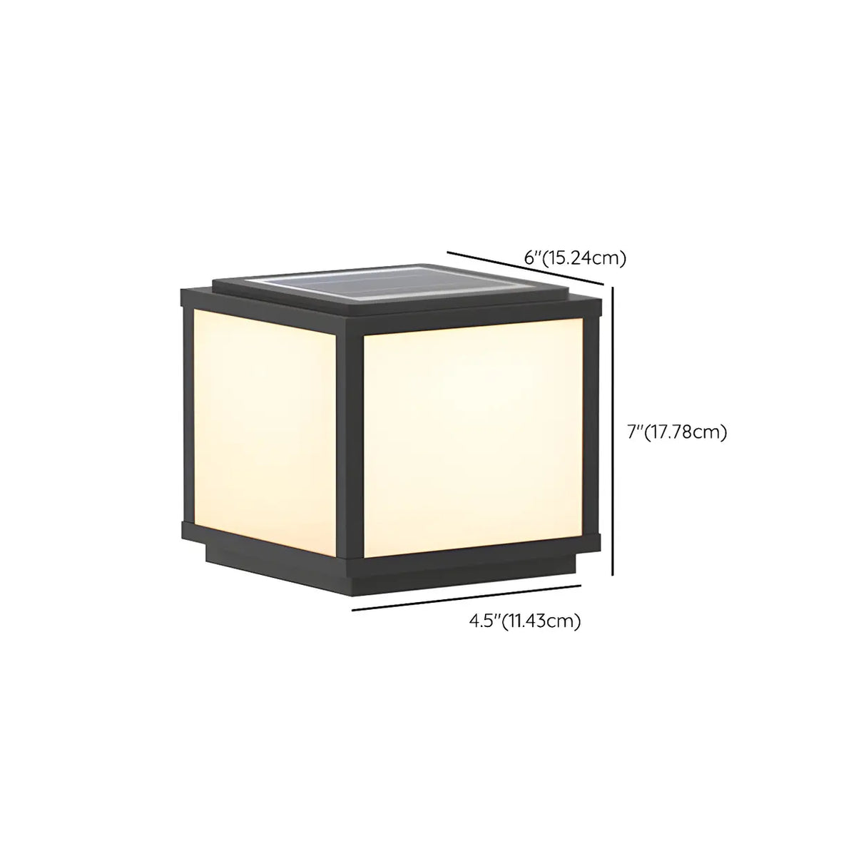 Classic Minimalist Cube Black Post Outdoor Table Lamp 