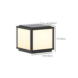 Classic Minimalist Cube Black Post Outdoor Table Lamp #size