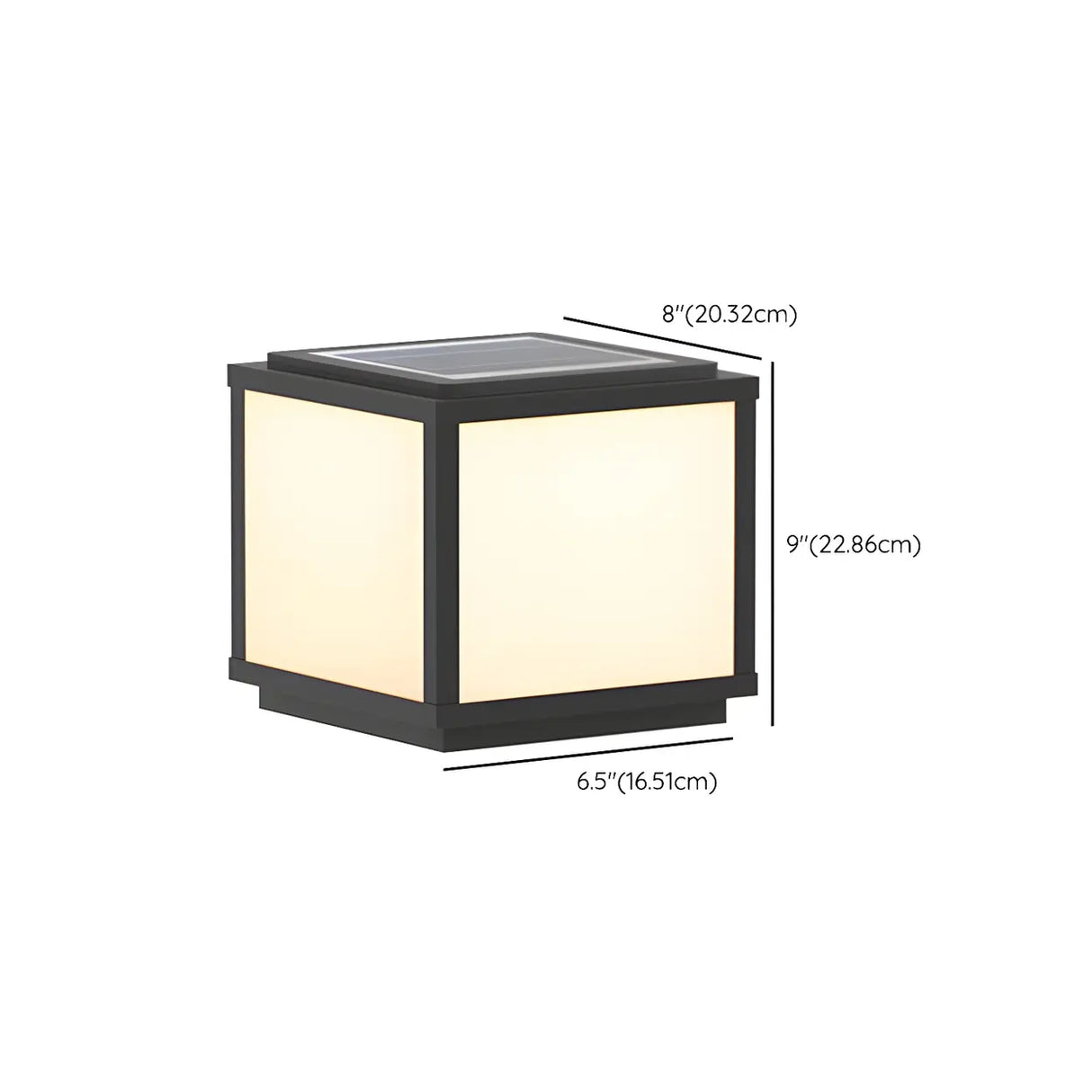 Classic Minimalist Cube Black Post Outdoor Table Lamp Image - 18