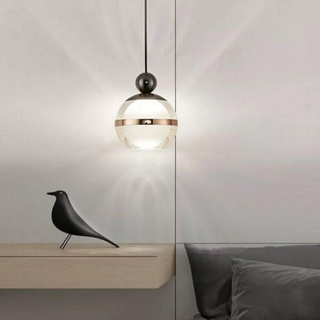 Classic Modern Globe Acrylic Pendant Light Bedroom Image - 1