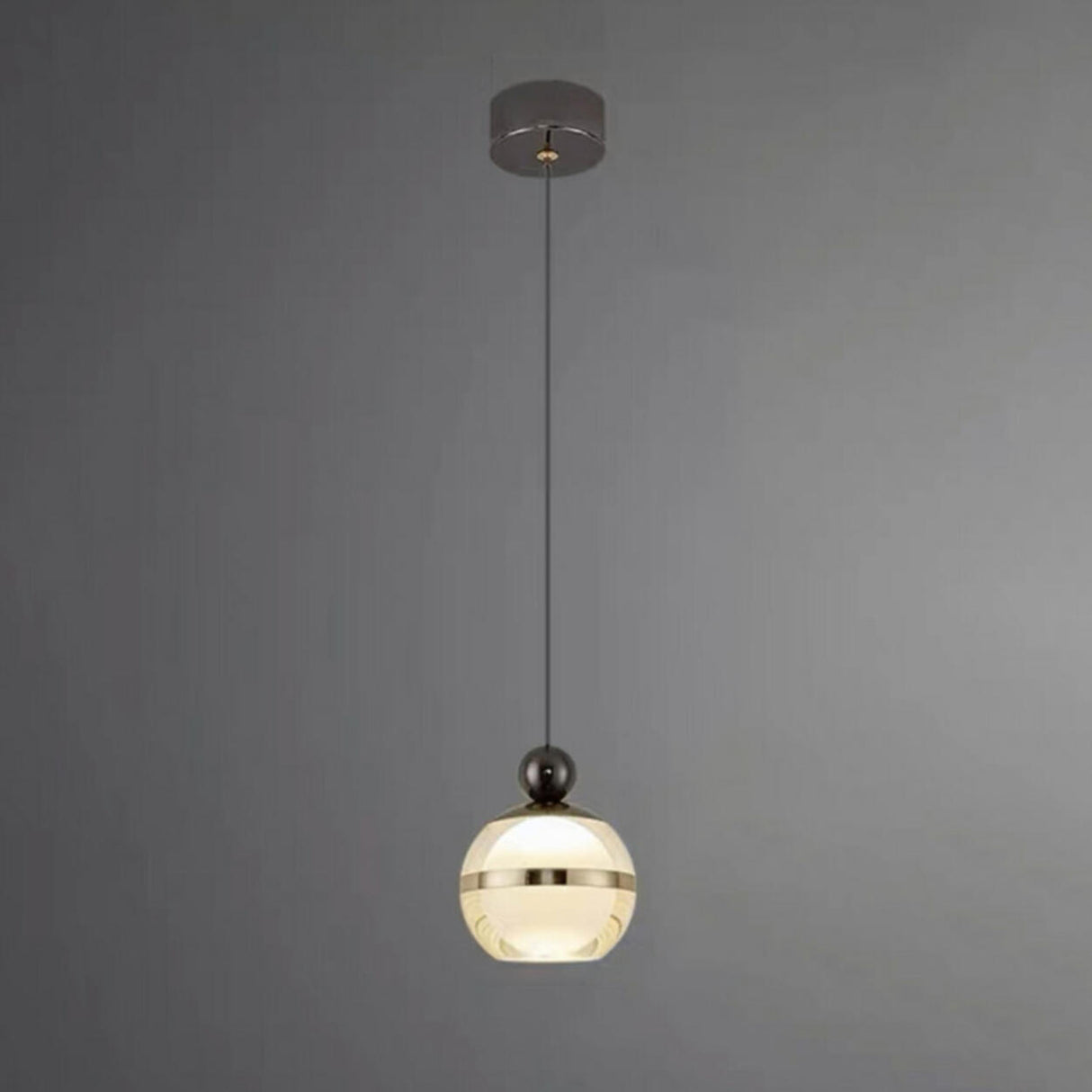 Classic Modern Globe Acrylic Pendant Light Bedroom Image - 2