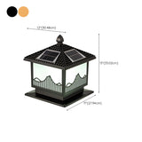 Classic Modern Solar Chinese Outdoor Table Lamp Black Image - 14