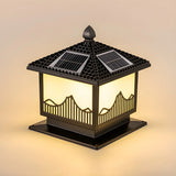 Classic Modern Solar Chinese Outdoor Table Lamp Black Image - 2