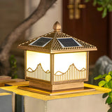 Classic Modern Solar Chinese Outdoor Table Lamp Black Image - 6