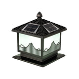 Classic Modern Solar Chinese Outdoor Table Lamp Black Image - 7