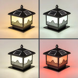 Classic Modern Solar Chinese Outdoor Table Lamp Black Image - 8