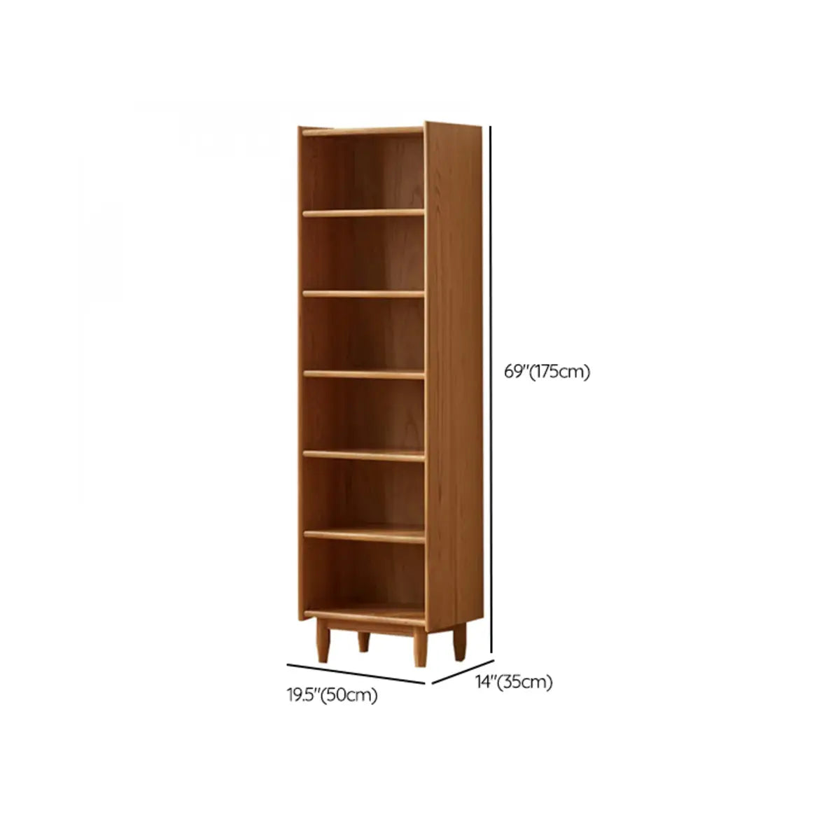 Classic Modular Adjustable Shelves Oak 6-Shelf Bookcase 