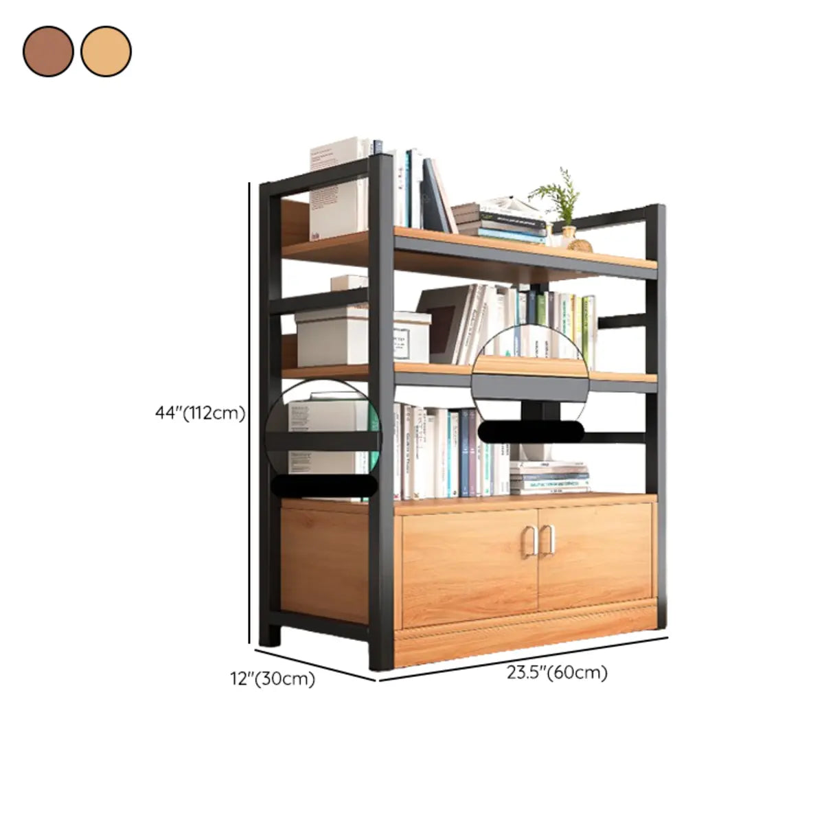 Classic Multi-shelves Vertical Alloy Display Bookcase 