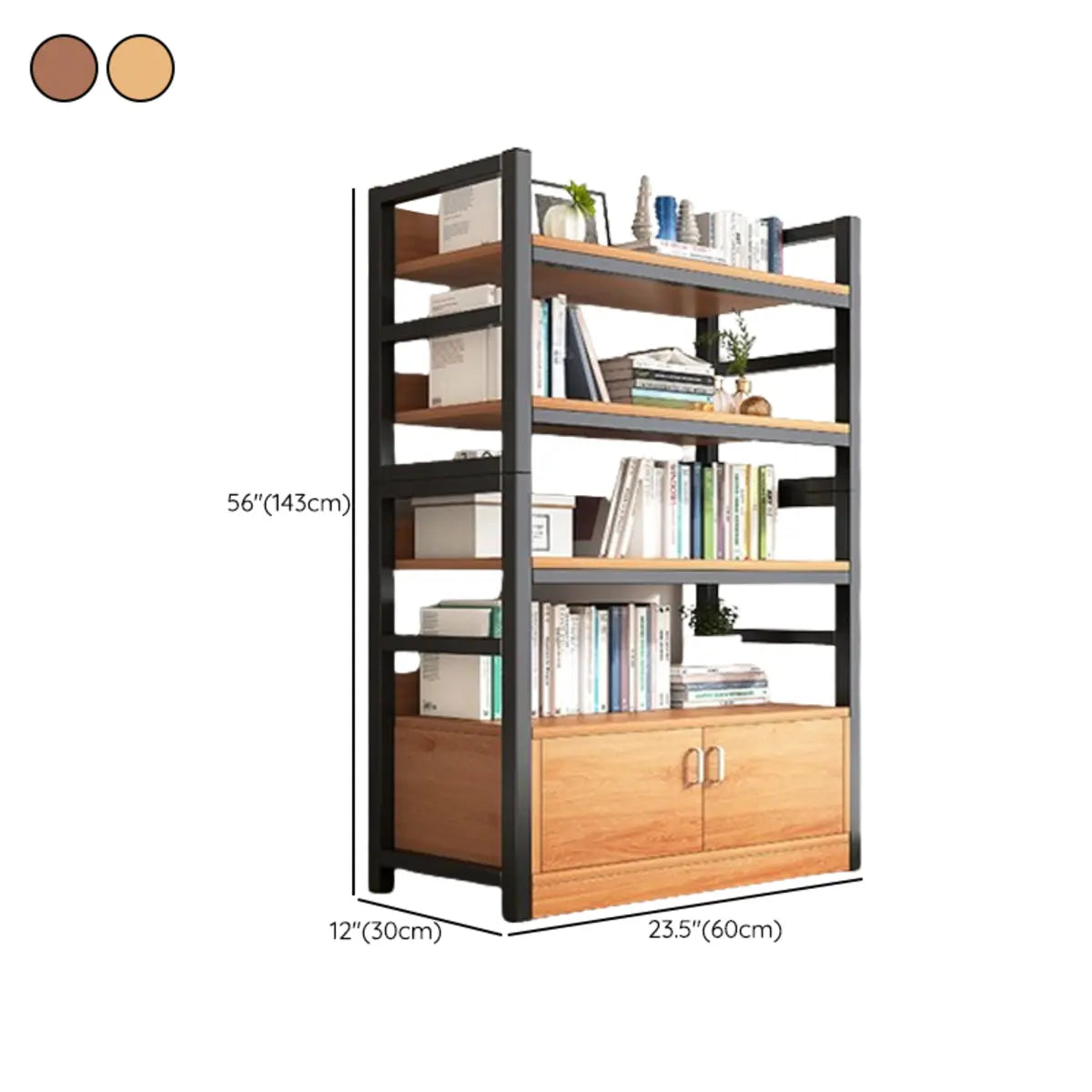 Classic Multi-shelves Vertical Alloy Display Bookcase Image - 43