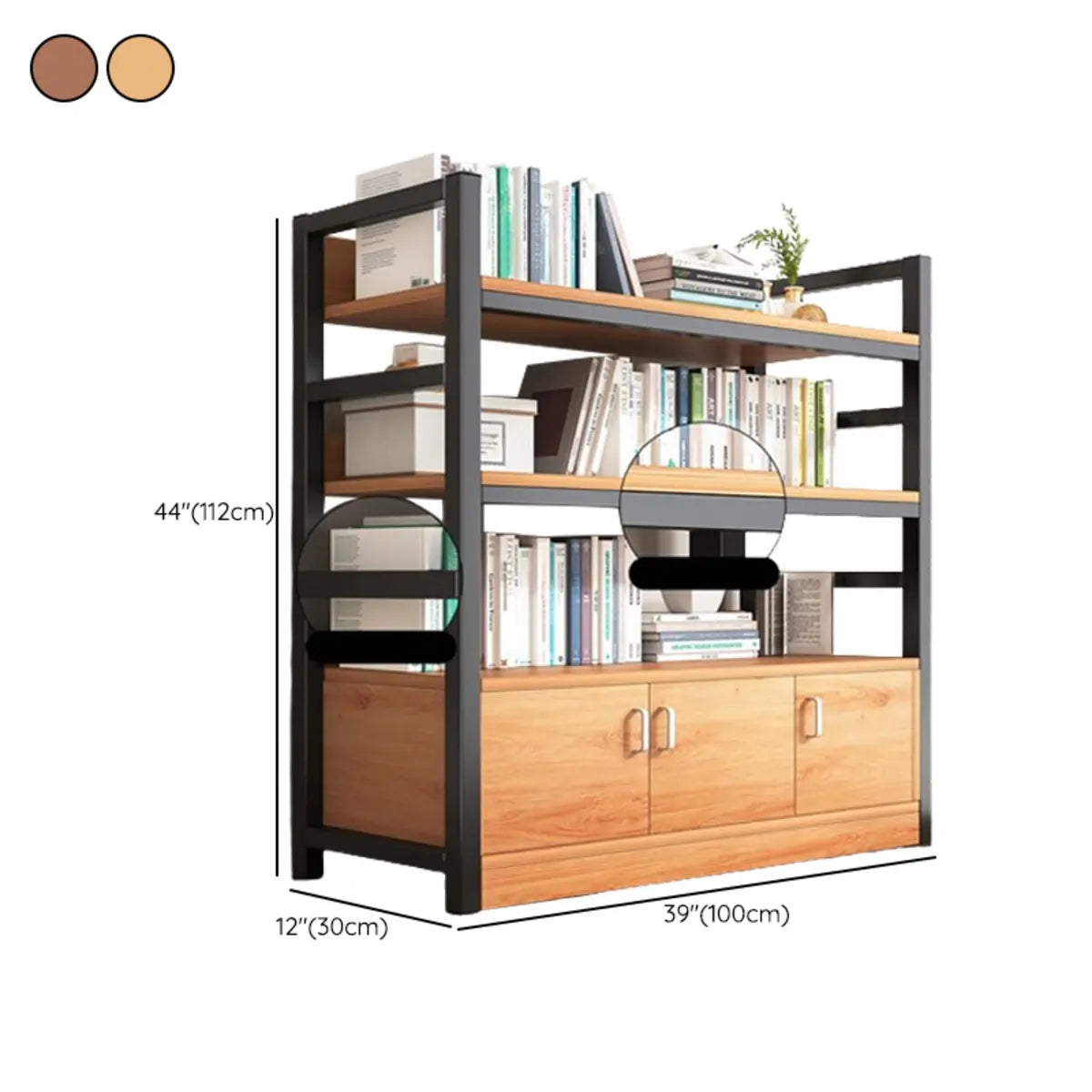 Classic Multi-shelves Vertical Alloy Display Bookcase Image - 48