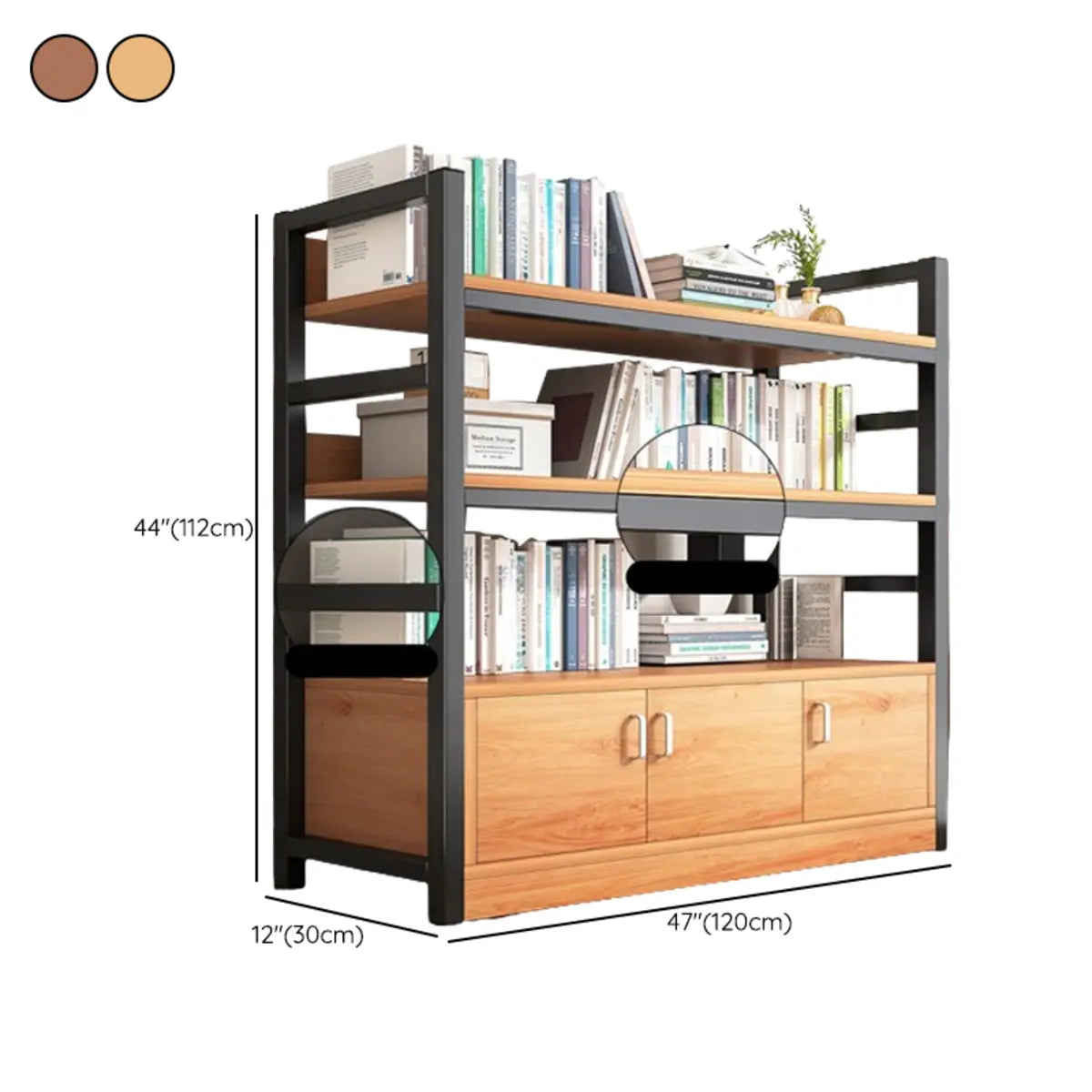 Classic Multi-shelves Vertical Alloy Display Bookcase Image - 51